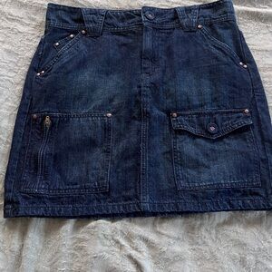 Tommy Hilfiger Dark Wash Mini Skirt Size 6 Preppy Y2K